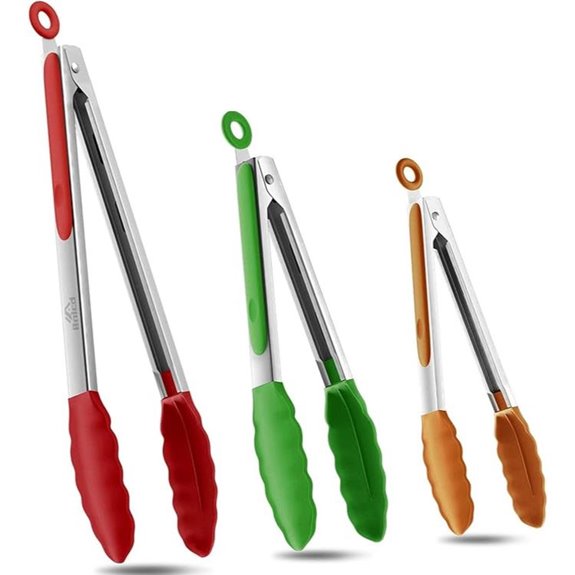 Heat Resistant Kitchen Tongs (Set of 3-12 Inches)