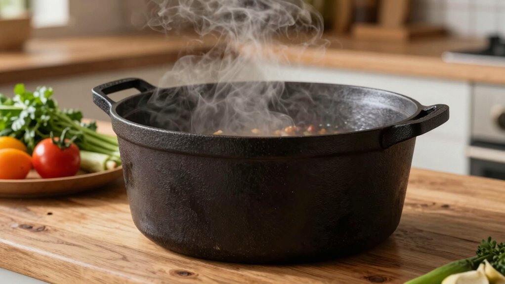 heavier pots retain heat