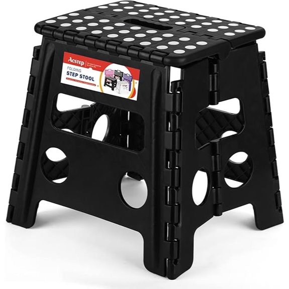 ACSTEP Folding Step Stool 13-inch Heavy Duty Black