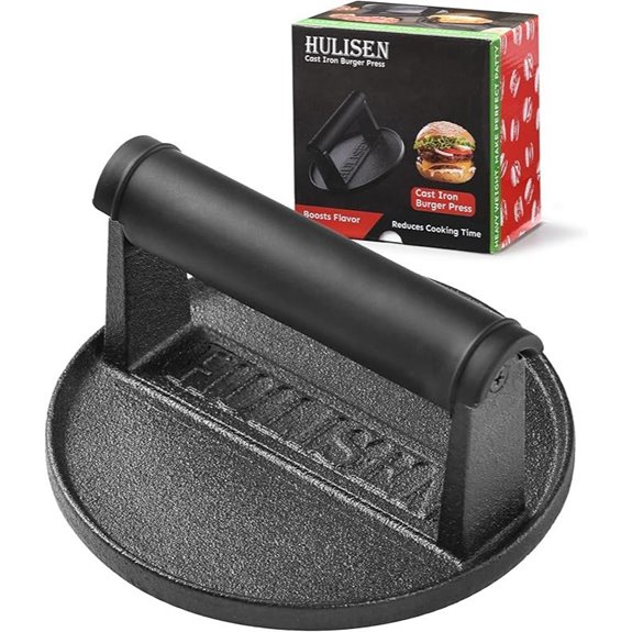 HULISEN Cast Iron Burger Press with Handle