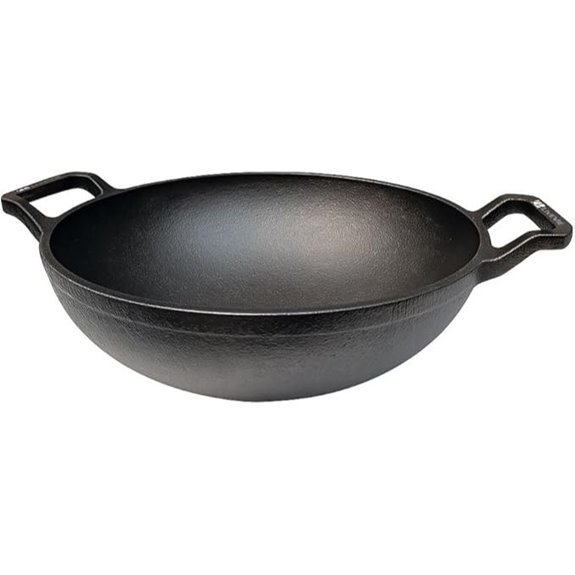 Cast Iron Deep Kadai Wok with Dual Handles
