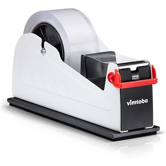 Heavy Duty 2-Inch Desktop Tape Dispenser Dual Roll Non-Slip Base