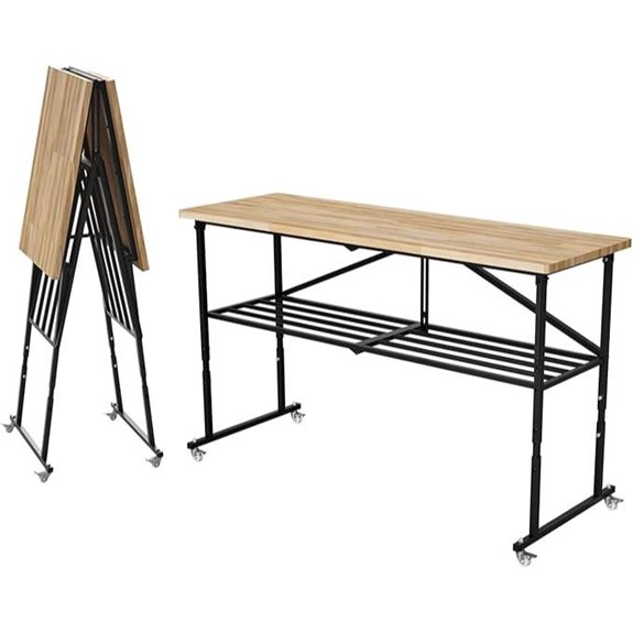 68 Heavy Duty Folding Workbench with Hardwood Top