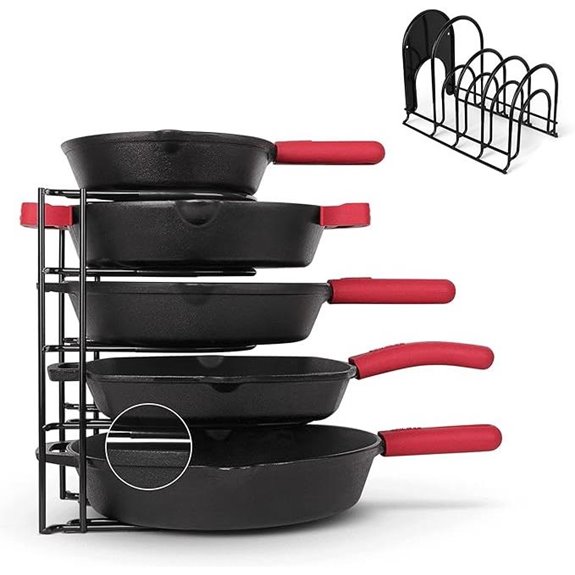 Silicone-Coated Heavy Duty Pan Organizer for Kitchen