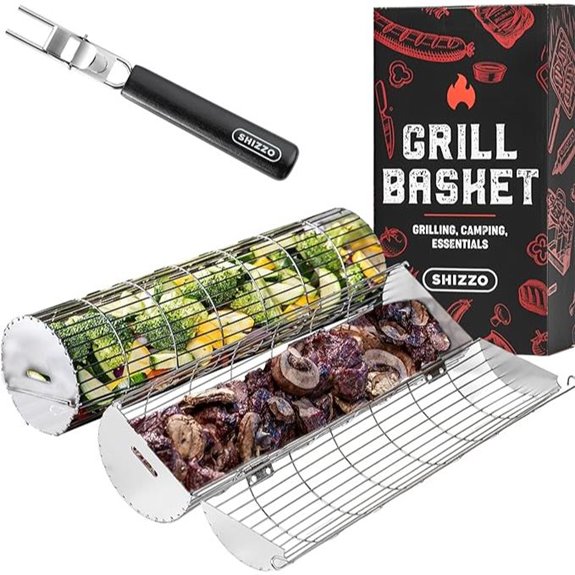 Sturdy Stainless Steel Grill Basket Set for Camping