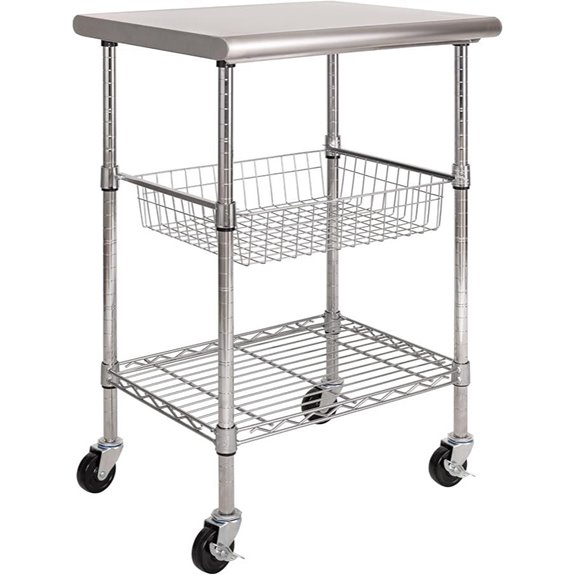 Seville Classics Commercial Stainless Steel Utility Cart