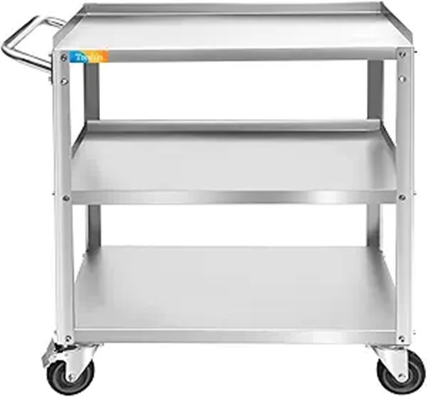 Treshin 3-Tier Heavy Duty Stainless Steel Utility Cart