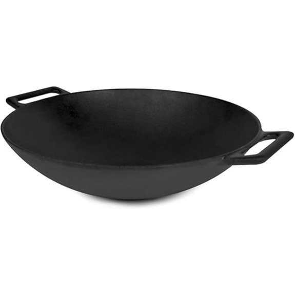 14 Cast Iron Wok-Heavy Seasoned Grill