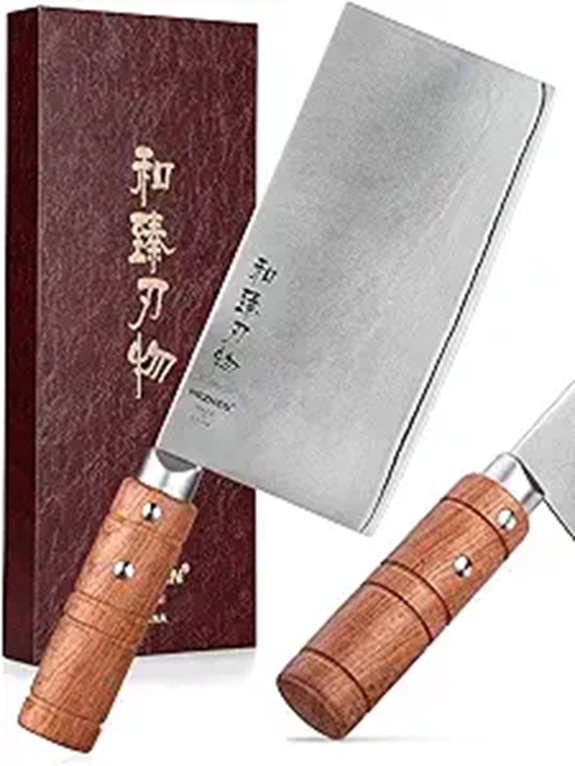 HEZHEN 7 Cleaver Knife with Wood Handle