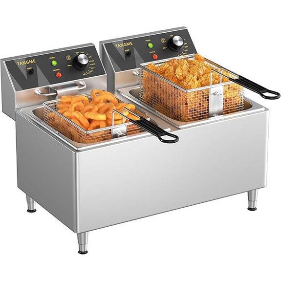 Commercial 3500W Deep Fryer with Double Baskets