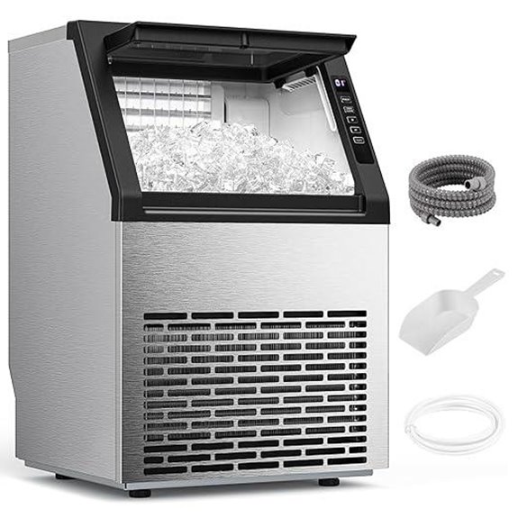 COWSAR Commercial Ice Maker 80Lbs/24H Self-Cleaning