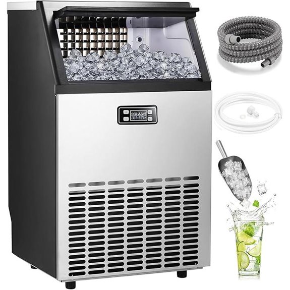 Commercial Ice Maker 101lbs/24H Stainless Steel