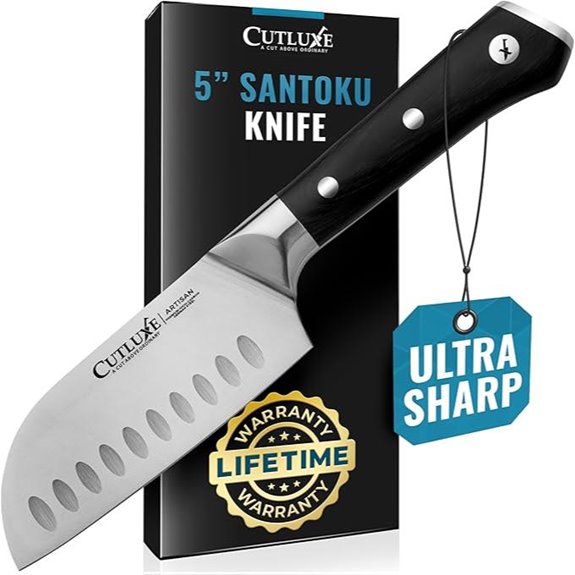 Cutluxe 5 Santoku Knife with High Carbon Steel