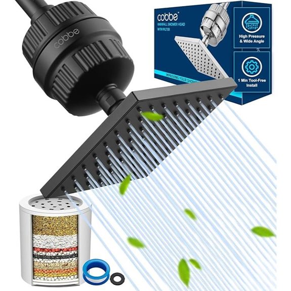 Cobbe High Pressure Shower Head with Water Filter