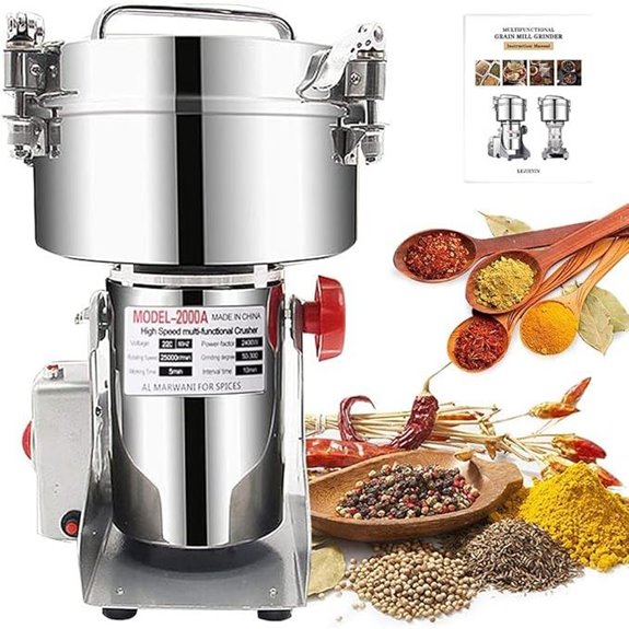 Electric Grain Grinder 2000g Stainless Steel High Speed