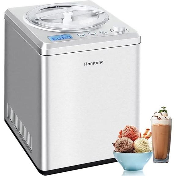 Homtone 2.64 QT Ice Cream Maker with Compressor