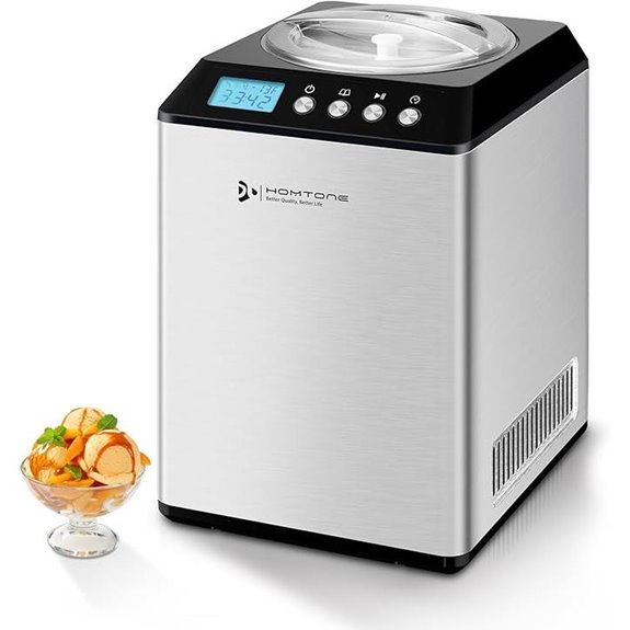 Homtone 2.64QT Compressor Ice Cream Maker with LCD