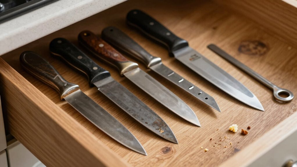 improper knife storage dulls