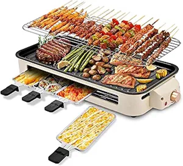 Pukomc Electric Indoor Grill with Removable Plates