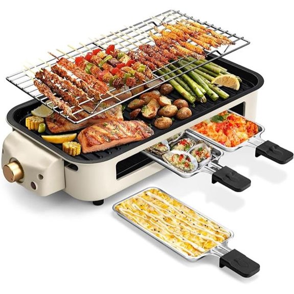 Pukomc Electric Indoor Grill with Removable Plates