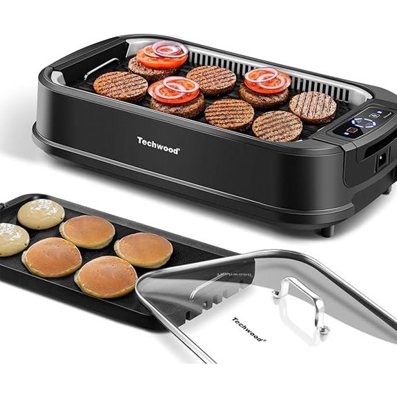 Techwood 1500W Indoor Smokeless Grill with Removable Plates