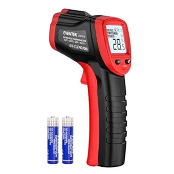 Eventek Infrared Laser Thermometer Gun with Adjustable Emissivity