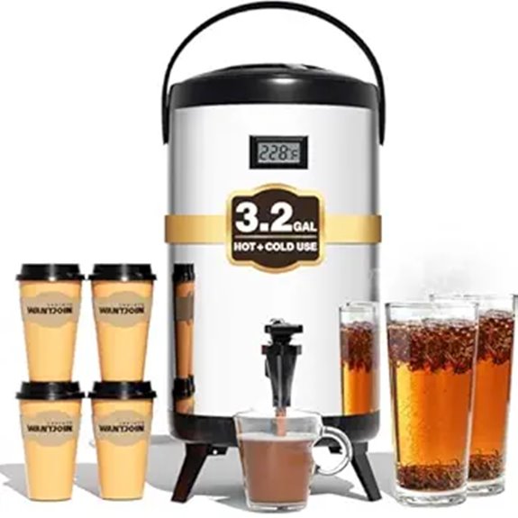 WantJoin 12L Insulated Beverage Dispenser for Hot & Cold Drinks