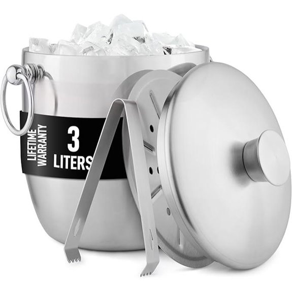 Zulay Stainless Steel Double-Wall Insulated Ice Bucket