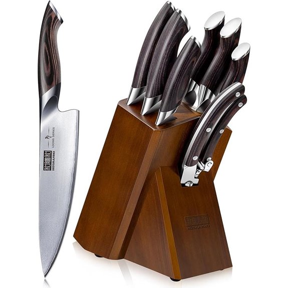 HOSHANHO 8-Piece Japanese Chef Knife Set with Block