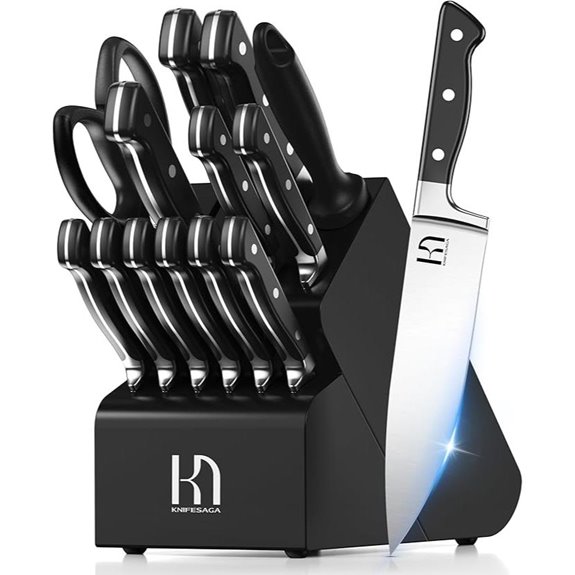 15-Piece Japanese Kitchen Knife Set with Block