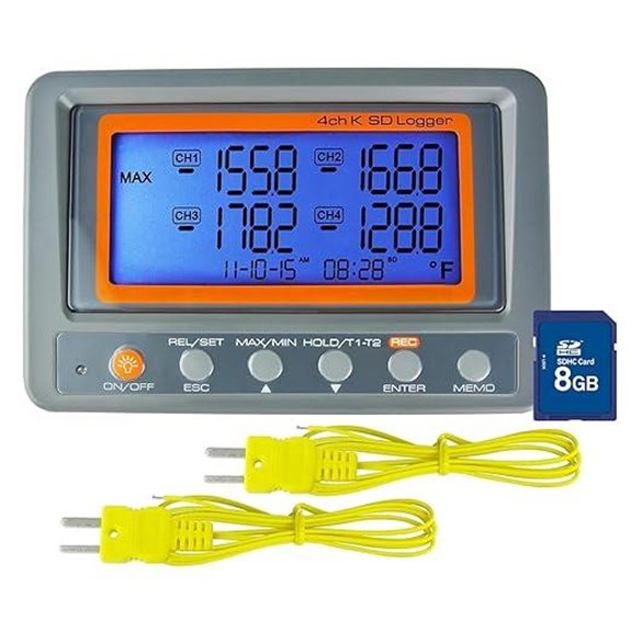 K Type Thermometer Data Logger with 2 Thermocouples