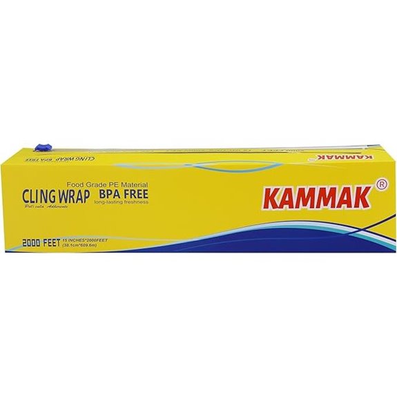 KAMMAK 15-inch Cling Wrap with Cutter 2000 ft