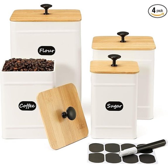 PERFNIQUE Kitchen Canisters Set of 4 with Lids