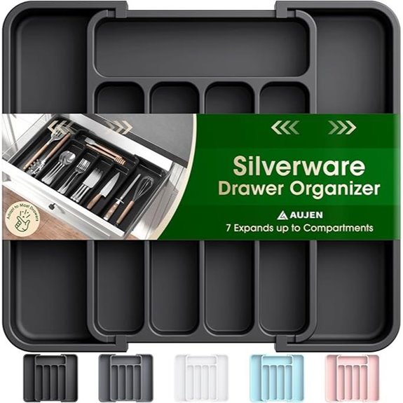 Aujen Silverware Organizer for Kitchen Drawer