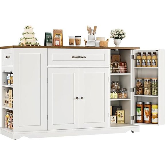 HOSTACK Kitchen Island Cart with Storage
