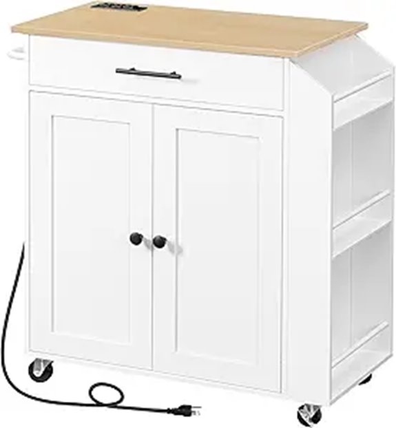 HOOBRO Kitchen Island with Power Outlet and Wheels