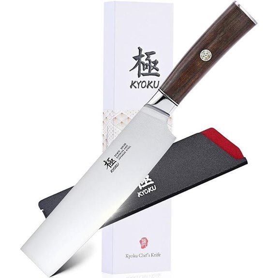 KYOKU 7-Inch Nakiri Knife with Rosewood Handle