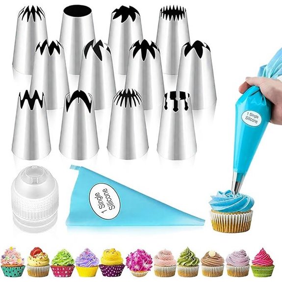 Large 14pcs Stainless Steel Piping Tips Set