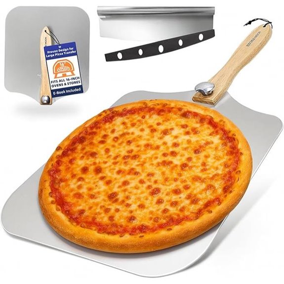 Large 16-Inch Pizza Peel with Cutter and Folding Handle