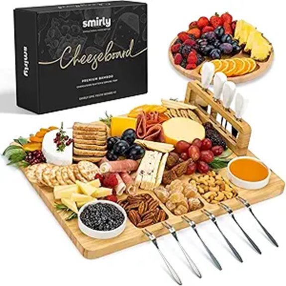 SMIRLY Large Bamboo Charcuterie Board with Accessories