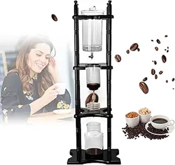 Large Capacity Cold Brew Drip Tower with Wooden Frame