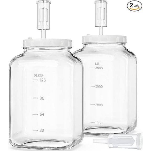 Folinstall 1.5 Gal Fermentation Jars with Lids Pack