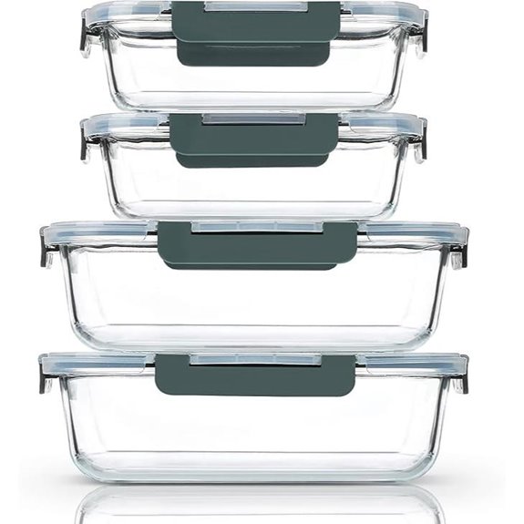 M MCIRCO Large Glass Food Storage Set (4 Pieces)
