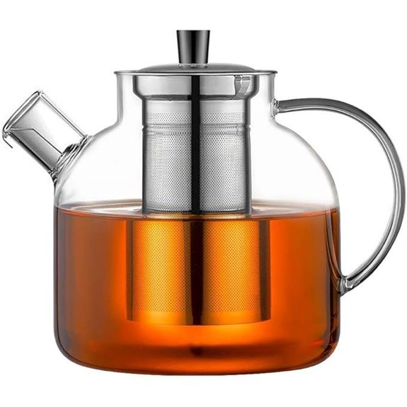 Ehugos 1500ml Glass Teapot with Infuser