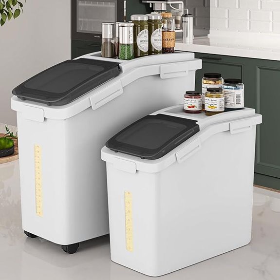 YITAHOME 65L Rice Storage Bins with Scoop & Wheels