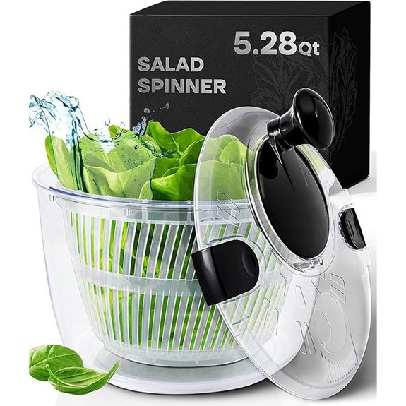 Large Salad Spinner with Drain Basket and Bowl