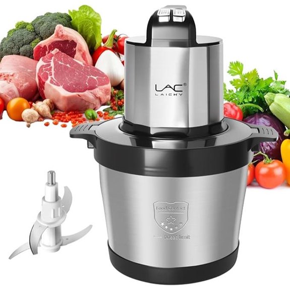 Large Capacity Food Processor with Stainless Steel Bowl