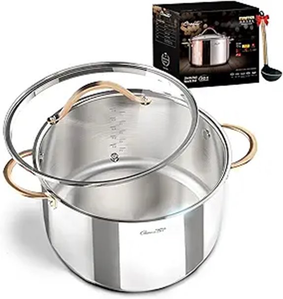 8 Quart Stainless Steel Stock Pot with Lid