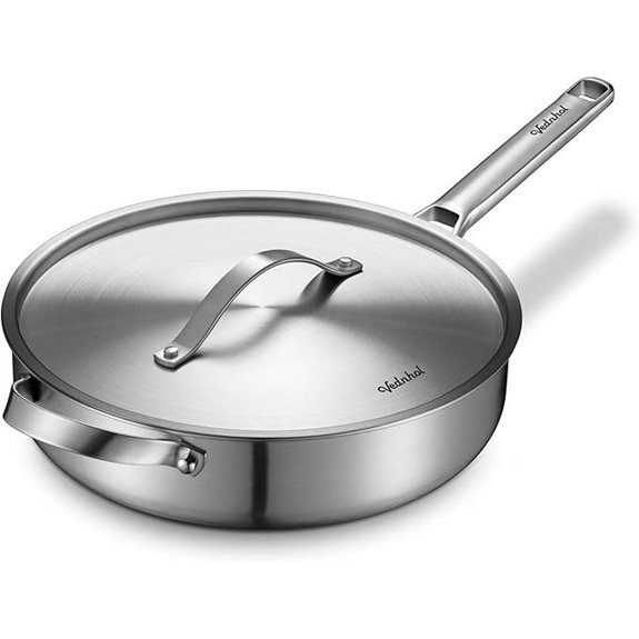 Stainless Steel 7-Quart Saute Pan with Lid