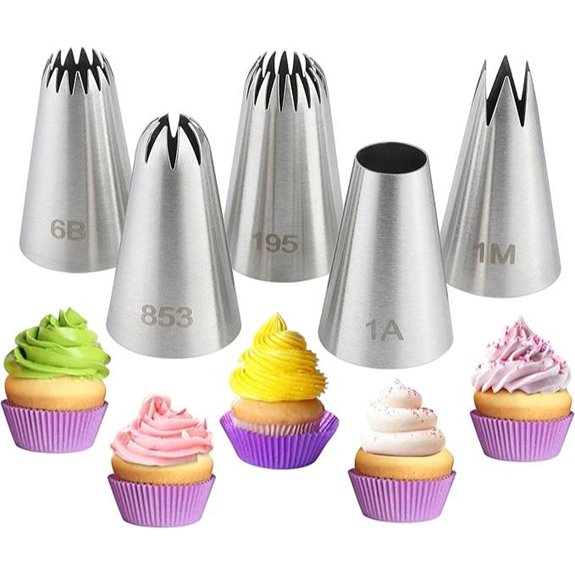 COKUMA Large Stainless Steel Cake Decorating Tips (5 Pack)